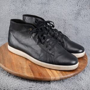 Cole Haan Grand Crosscourt Black Leather Casual High Top Sneakers Mens 13 C26962